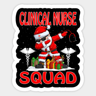 Christmas Clinical Nurse Squad Reindeer Pajama Dabing Santa Sticker